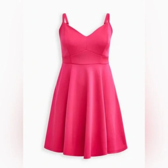 Torrid Mini Scuba Skater Dress Pink Glo 2X - Picture 5 of 16